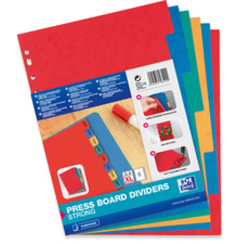 Oxford Intercalaires en carton, uni, A4 Max, 12 touches