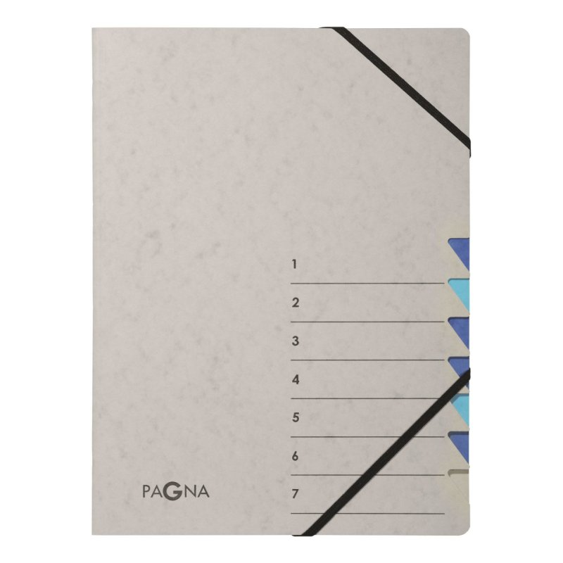 PAGNA Trieur "Easy Grey", A4, 7 compartiments, gris / bleu