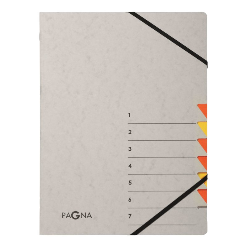 PAGNA Trieur "Easy Grey", A4, 7 compartiments, gris / orange