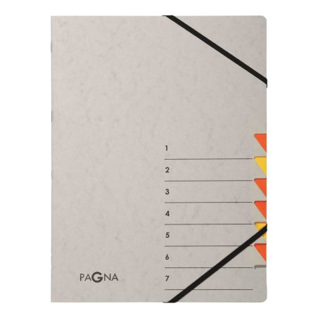 PAGNA Trieur "Easy Grey", A4, 7 compartiments, gris / orange