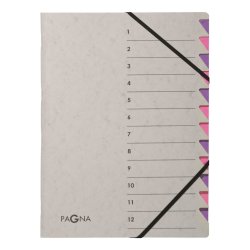 PAGNA Trieur "Easy Grey", A4, 12 compartiments, gris / lilas