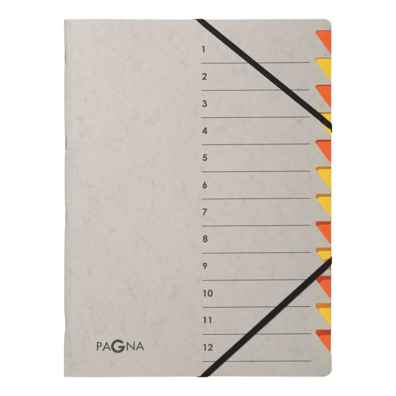 PAGNA Trieur Easy Grey, A4, 12 compartiments, gris / orange