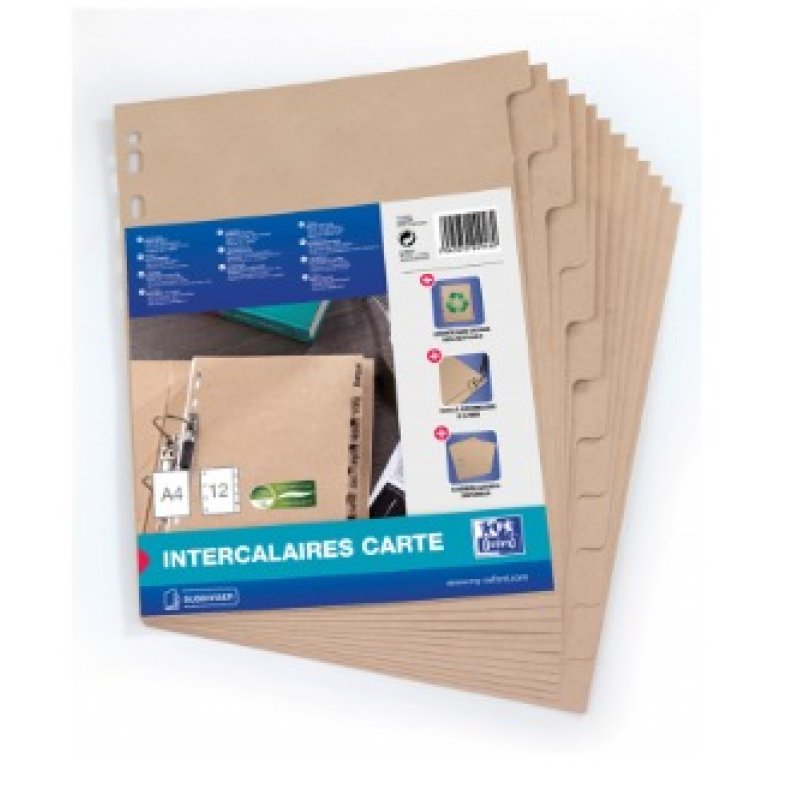 Oxford Intercalaires Touareg, uni, 12 touches, format A4