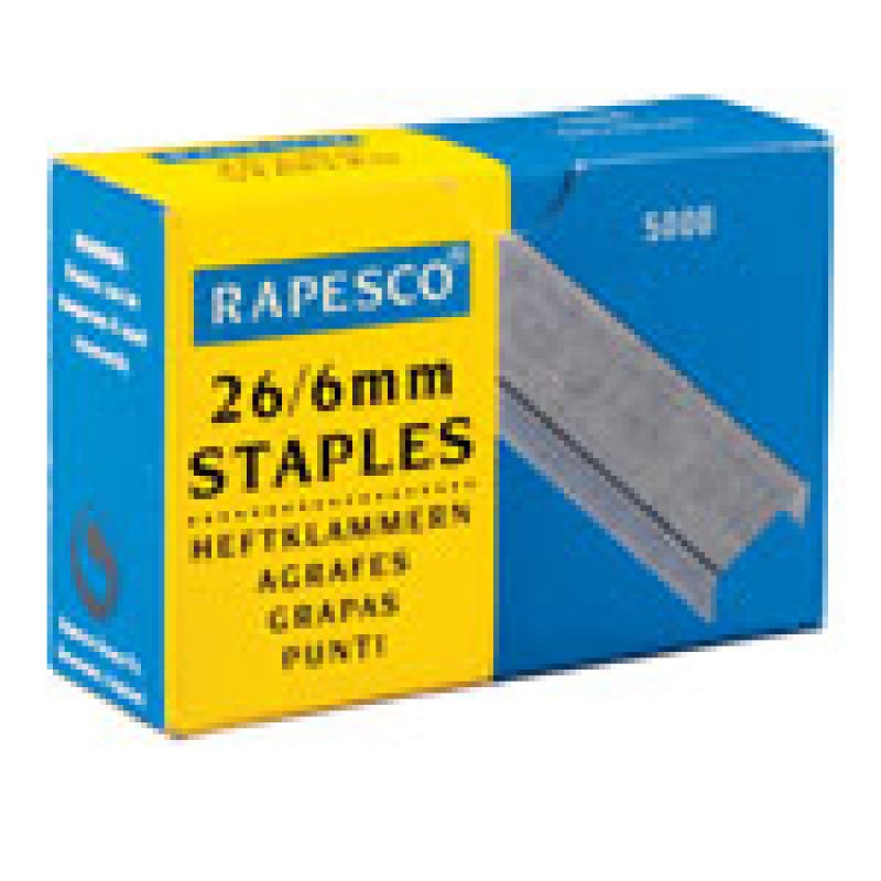 RAPESCO Agrafes 26/6, galvanisées, 5.000 pièces