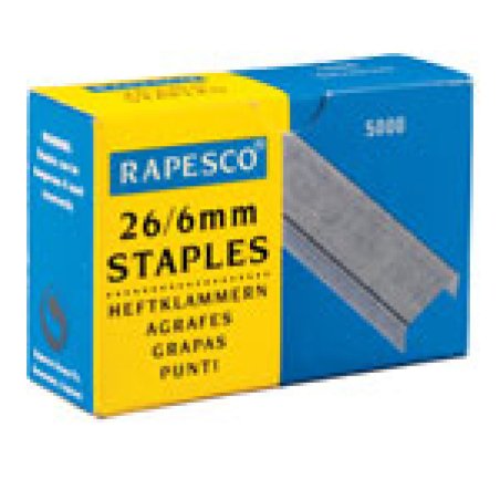 RAPESCO Agrafes 26/6, galvanisées, 5.000 pièces