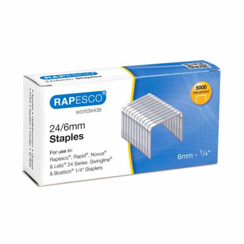 RAPESCO Agrafes 24/6, 5.000 pièces, galvanisé