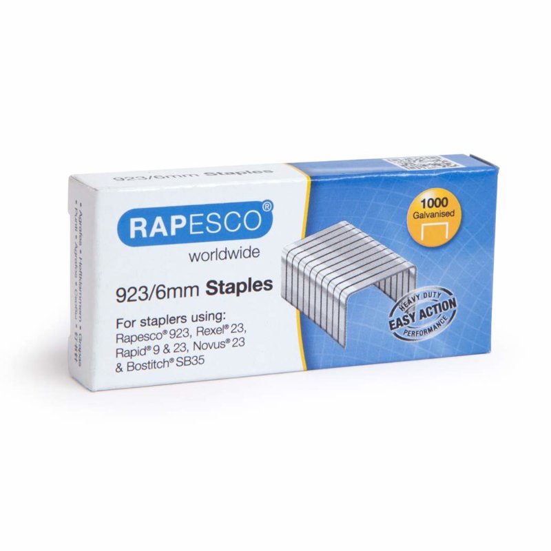 RAPESCO Agrafes 923/6, 1.000 pièces, galvanisé