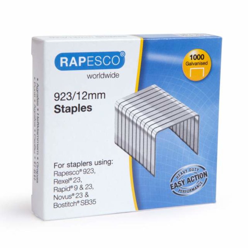 RAPESCO Agrafes 923/12, 1.000 pièces, galvanisé
