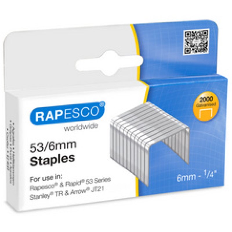 RAPESCO Agrafes 53/8, 2.000 pièces, galvanisé