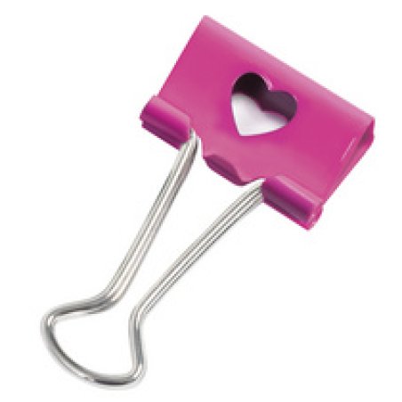 RAPESCO Pince double clip, (L)19 mm, rose, émoticône