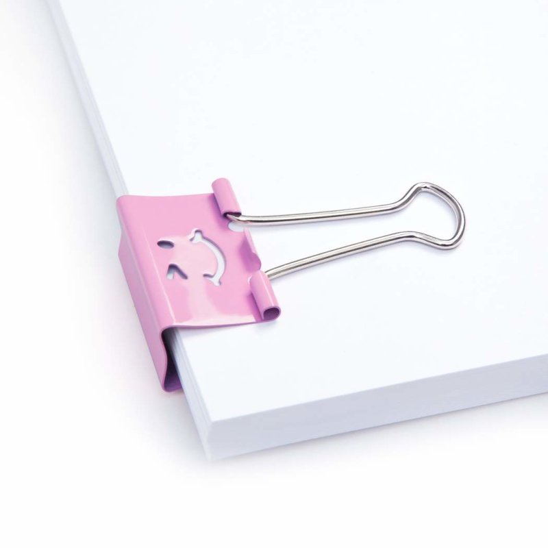 RAPESCO Pince double clip, (L)32 mm, rose, émoticône