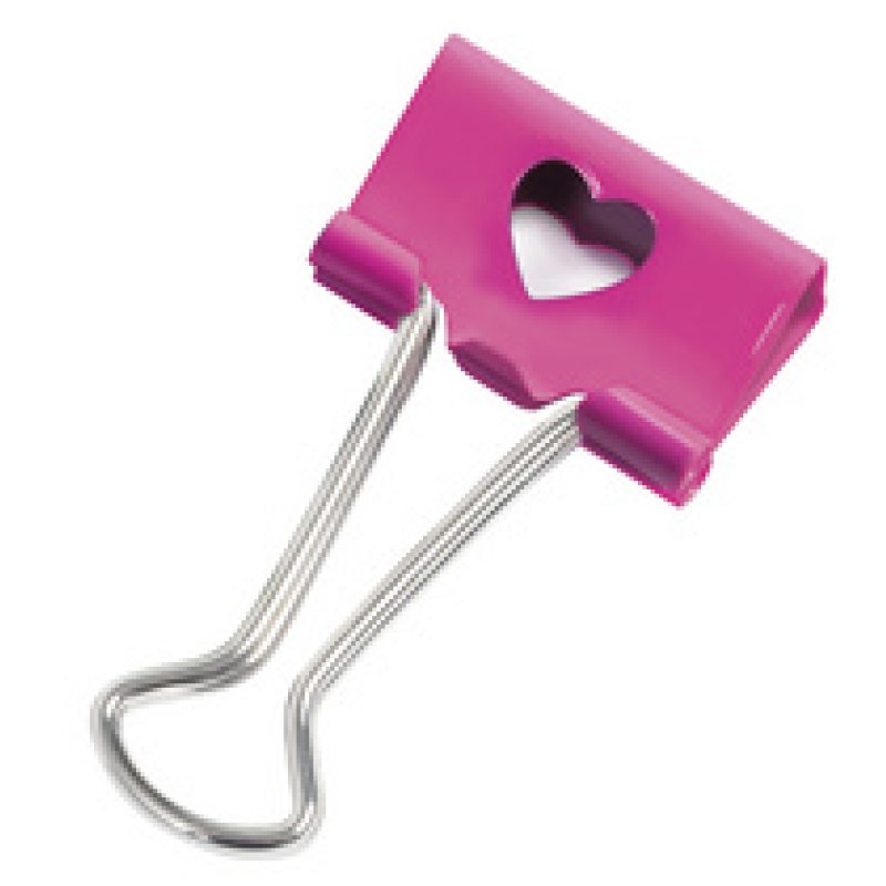 RAPESCO Pince double clip, (L)32 mm, coeur, rose