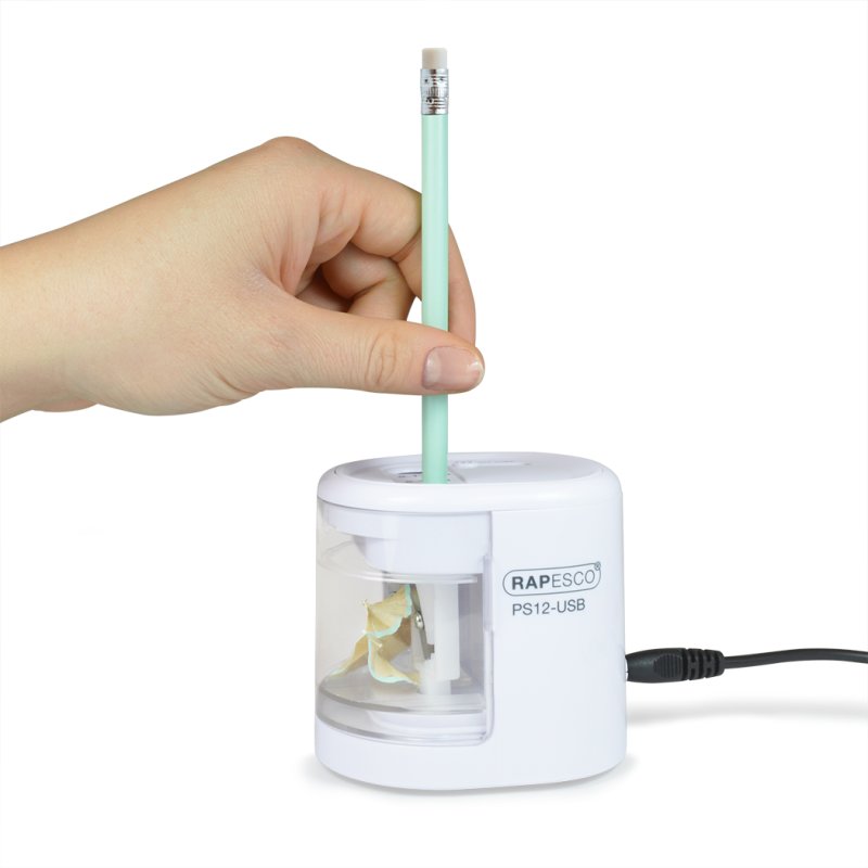 Rapesco PS12-USB Taille crayon électrique Blanc
