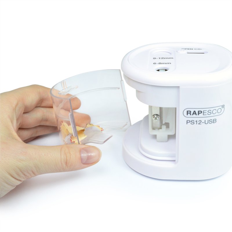 RAPESCO Taille-crayon électrique double PS12-USB, blanc