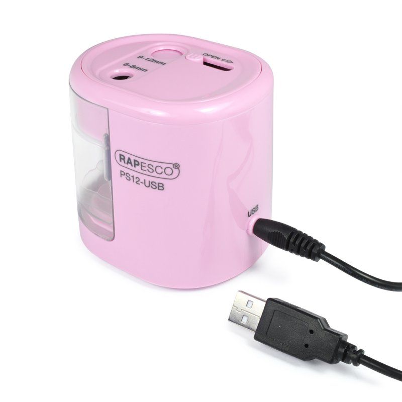 RAPESCO Taille-crayon électrique double PS-12-USB, rose