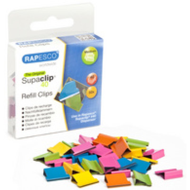 RAPESCO Clips à documents Supaclip 40, assorti