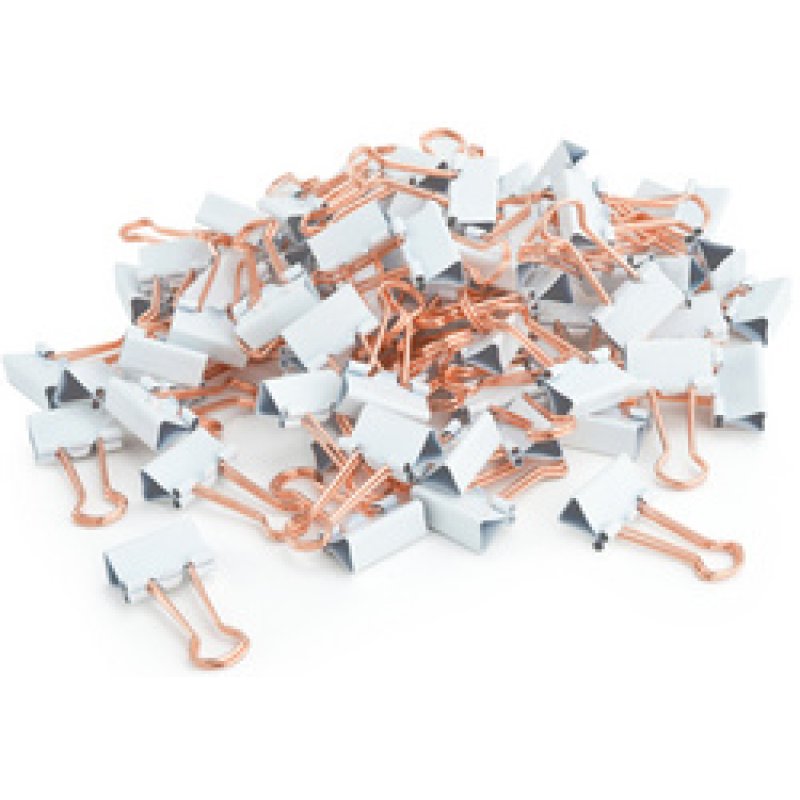 RAPESCO Pince double-clip, (L)19mm, blanc/or rose, 80 pièces