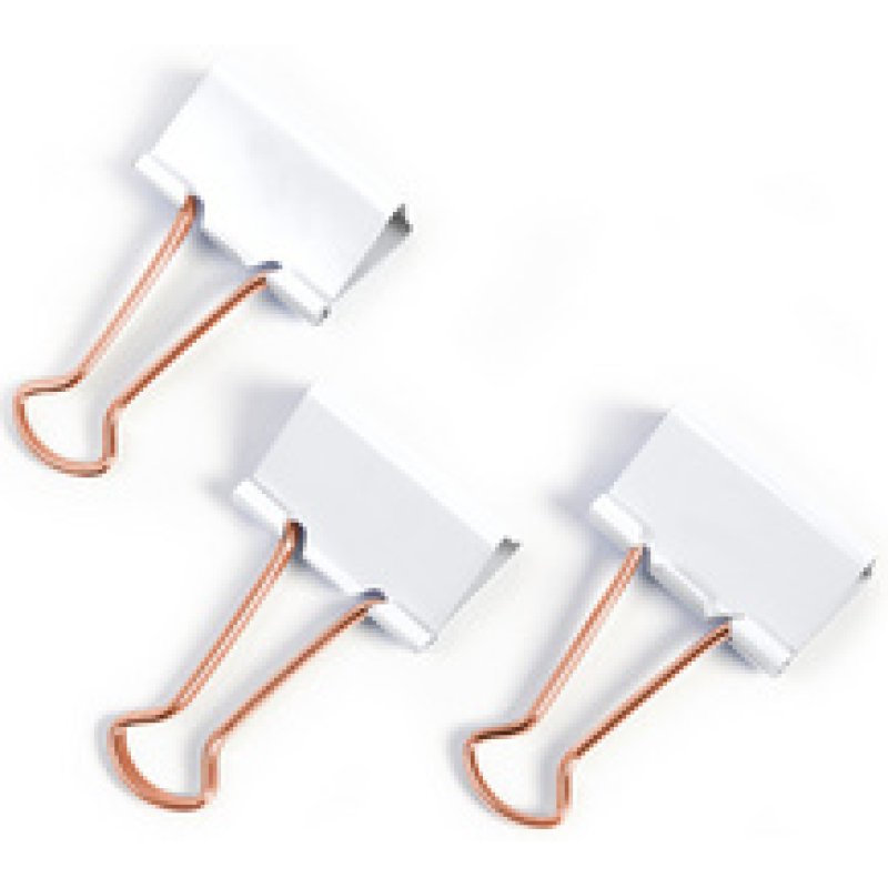 RAPESCO Pince double-clip, (L)19mm, blanc/or rose, 80 pièces