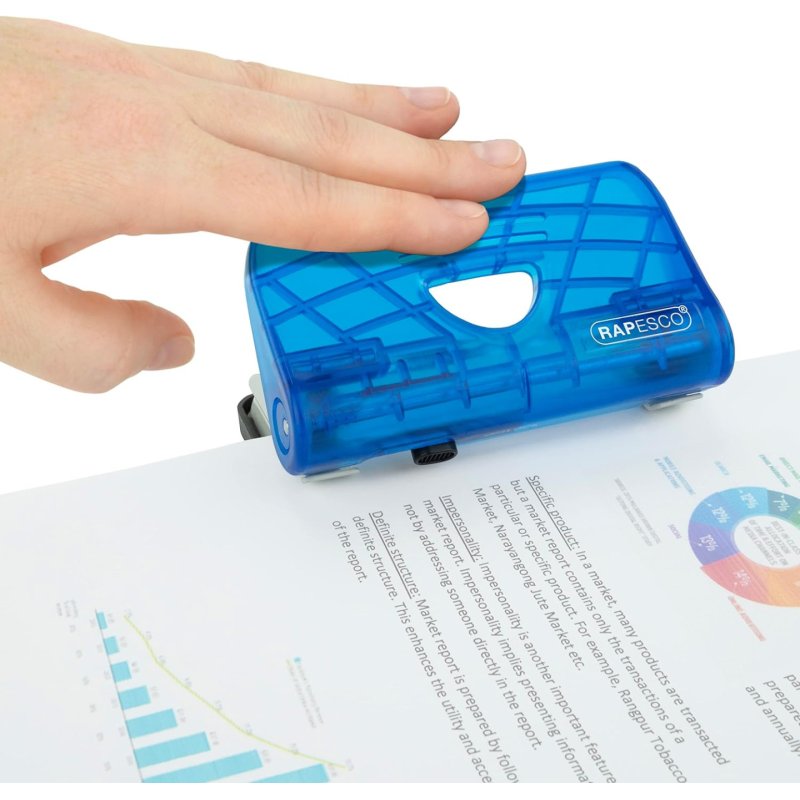 LEITZ Kit agrafeuse et perforateur, bleu transparent