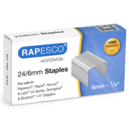 RAPESCO Agrafes 24/6 mm, Business Pack, galvanisé