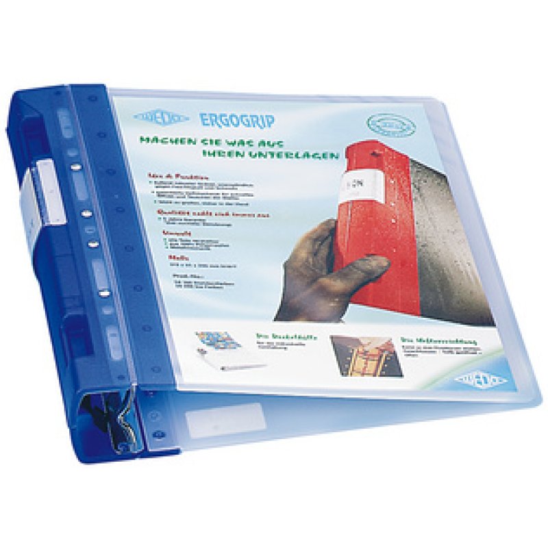 WEDO ERGOGRIP Classeur de présentation, 38 mm, noir/bleu, A4
