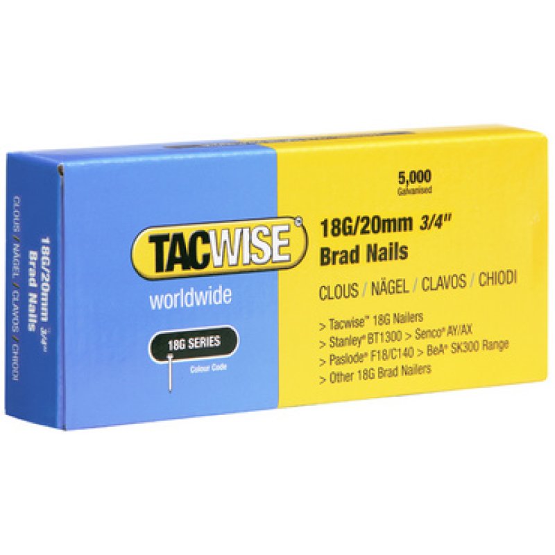 TACWISE Clous 18G/32 mm, 5.000 pièces