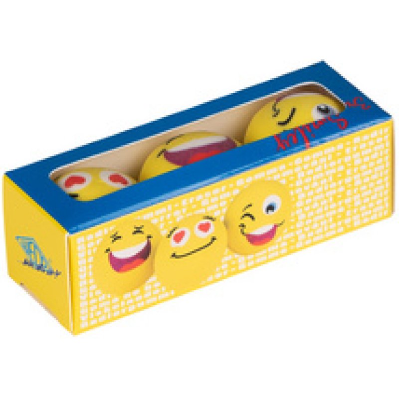 WEDO Gomme en plastique balle "SMILEY", set de 3
