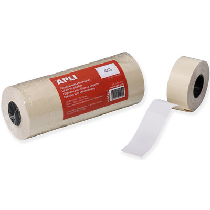 APLI Etiquette pour pince à étiqueter, 21 x 12 mm, blanc