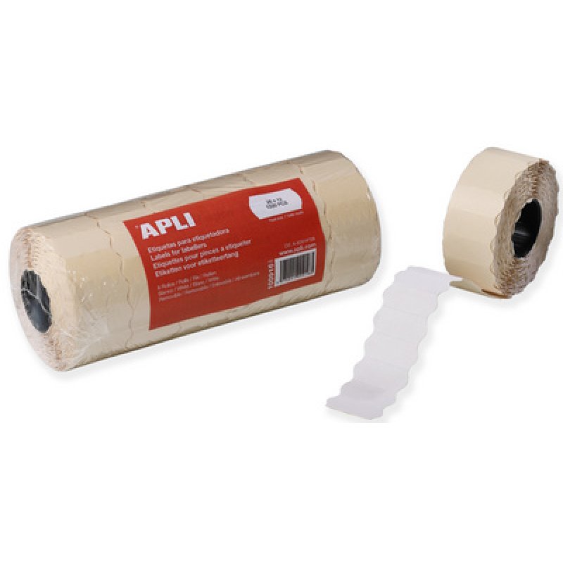 APLI Etiquette pour pince à étiqueter, 26 x 16 mm, blanc