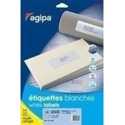 Agipa White Multipurpose 20 A4 50 x 25 self-adhesive label 880 pc(s)