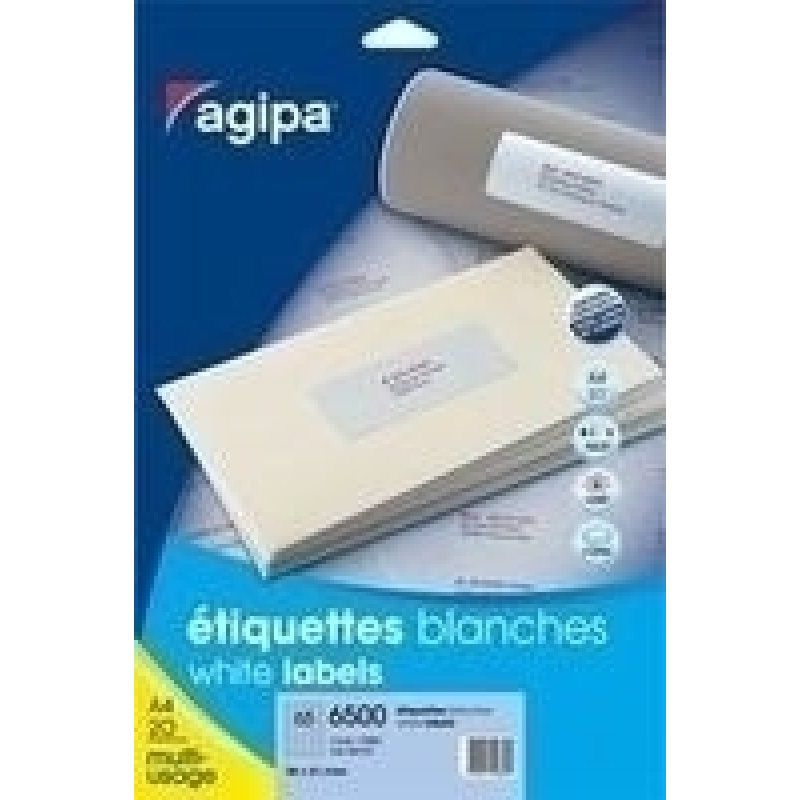 Agipa White Multipurpose 20 A4 50 x 25 self-adhesive label 880 pc(s)