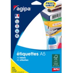 agipa Etiquette universelle, diamètre: 30 mm, rond, blanc