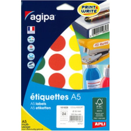 agipa Pastille de couleur, diamètre: 30 mm, rond, assorti