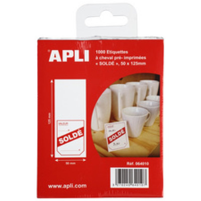 APLI Etiquette d'affichage prix "Soldé", 50 x 125 mm