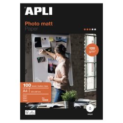 APLI 12626 papier photos A4 Blanc Mat