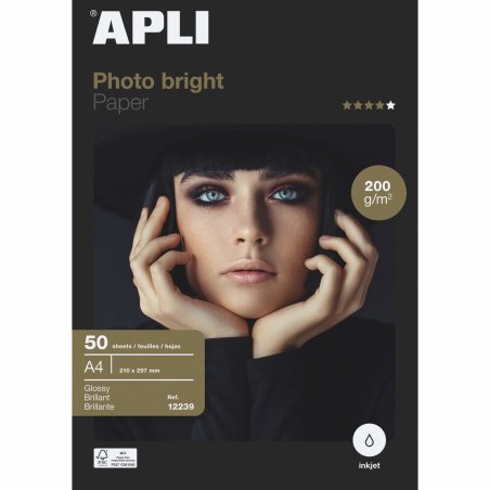 APLI Papier photo bright, A4, 200 g/m2, brillant