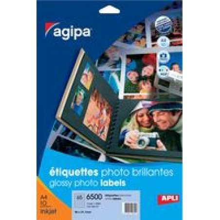 APLI Etiquette photo brillante, 210 x 297 mm, blanc
