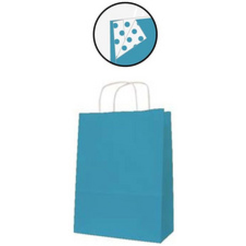 APLI Sac en papier, kraft, moyen, turquoise