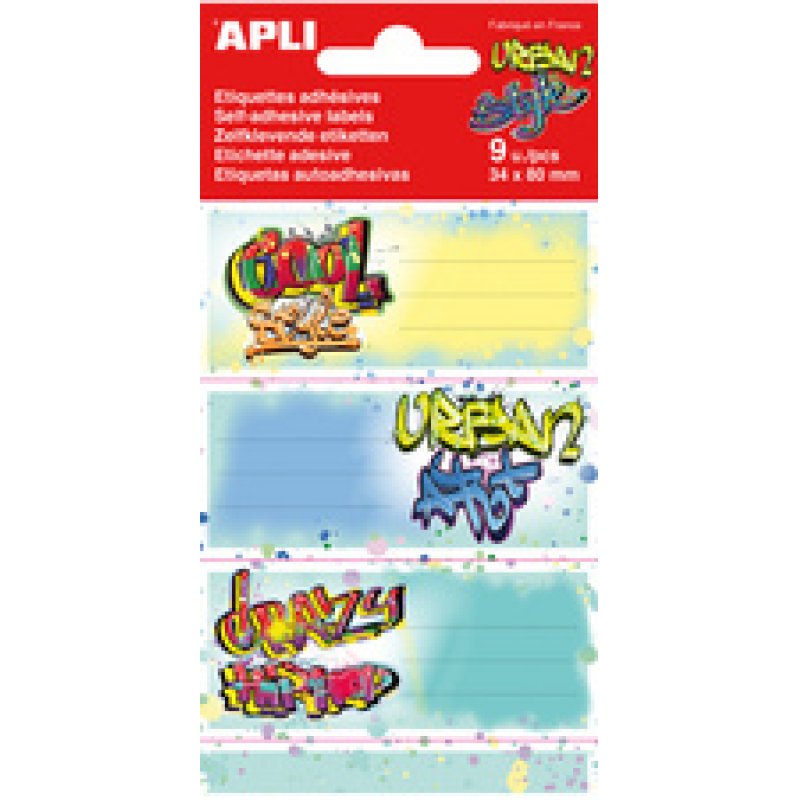 APLI kids Etiquettes pour livre "grafitis", 36 x 81 mm