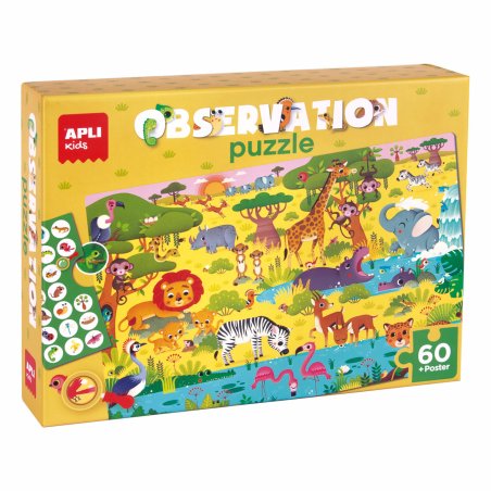APLI kids Puzzle observation junior "La savane", 60 pièces