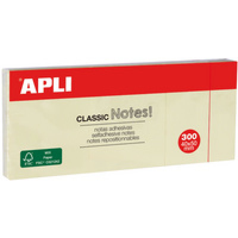 APLI Notes adhésives "CLASSIC Notes!", 75 x 75 mm, jaune