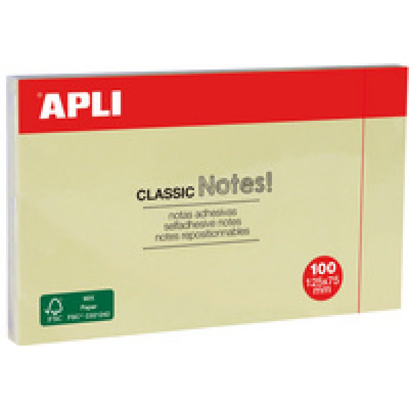 APLI Notes adhésives "CLASSIC Notes!", 40 x 50 mm, jaune