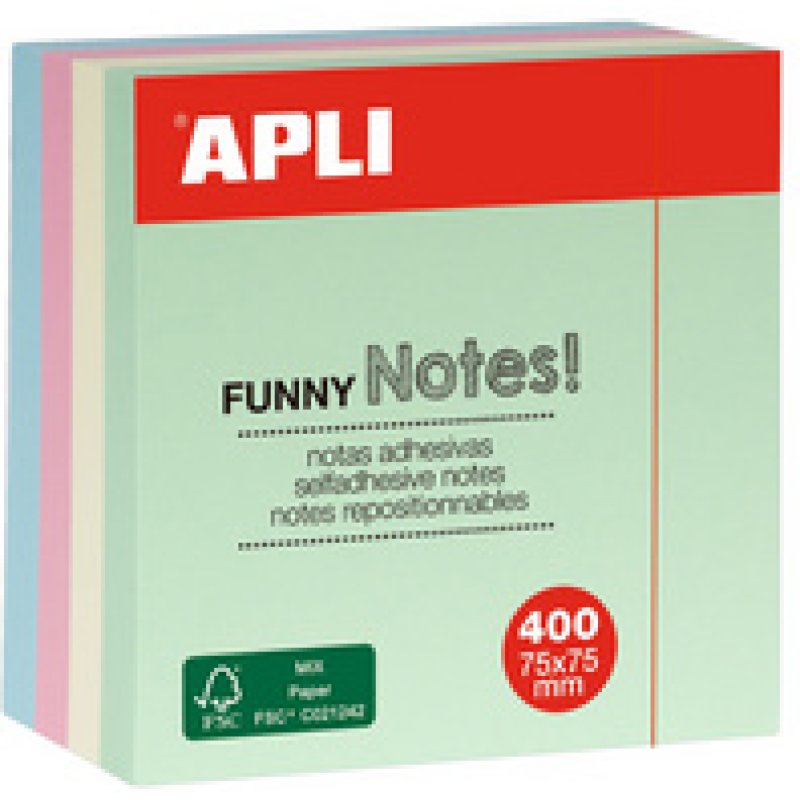 APLI Cube de notes adhésives "FUNNY Notes!", 125 x 75 mm