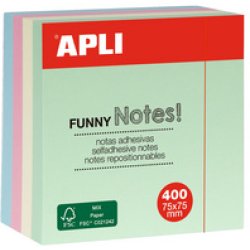 APLI Cube de notes adhésives "FUNNY Notes!", 75 x 75 mm