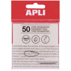 APLI Notes adhésives, 75 x 75 mm, incolore transparent