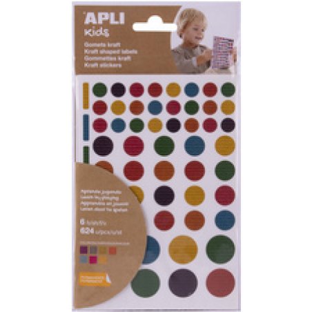 APLI kids Gommettes "Rond", kraft nature, en sachet