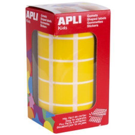 APLI Kids Gommette de couleur "carré", en rouleau, jaune