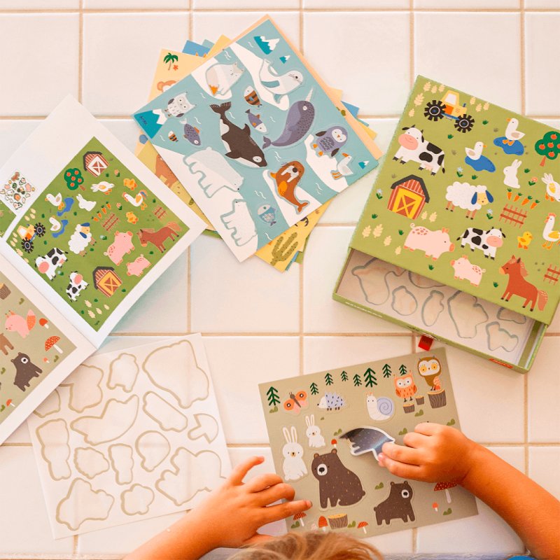 APLI kids Jeu de gommettes "Les animaux et leur habitat"