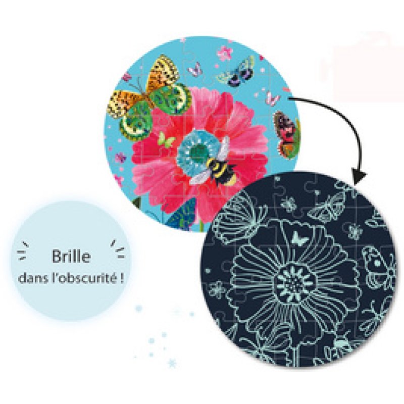 APLI kids Puzzle "GLOW IN THE DARK Flower", 204 pièces