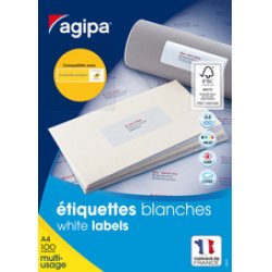 agipa Etiquette universelle, 45,7 x 16,9 mm, blanc